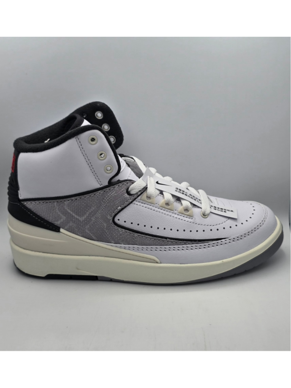 Nike Air Jordan 2 Retro Hi Python kid' Size 5.5y women's 7 White Gray Shoes New